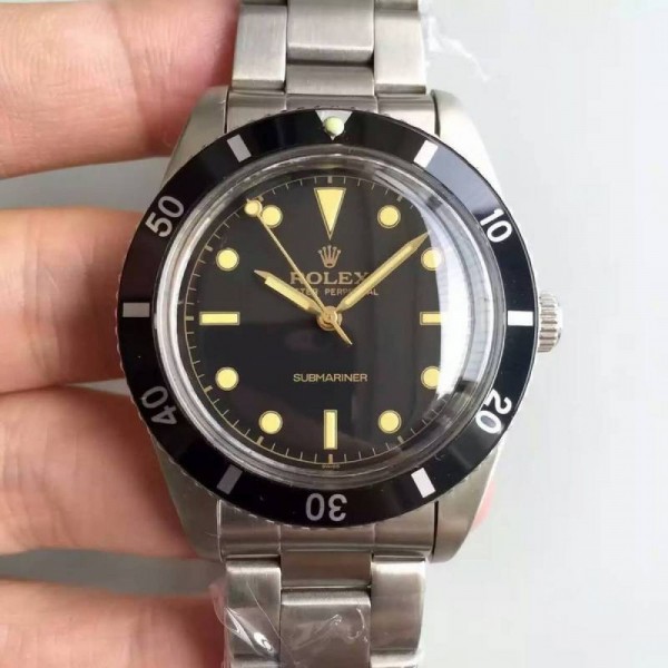 Replica Rolex Submariner 6538 Big Crown LF Stainless Steel Black Dial Swiss 2836-2