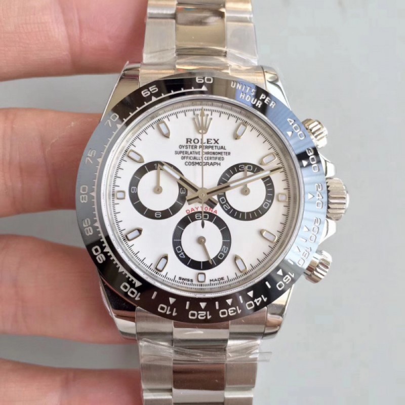 Replica Rolex Daytona Cosmograph 116500LN AR Stainless Steel 904L White Dial Swiss 4130 Run 6@SEC