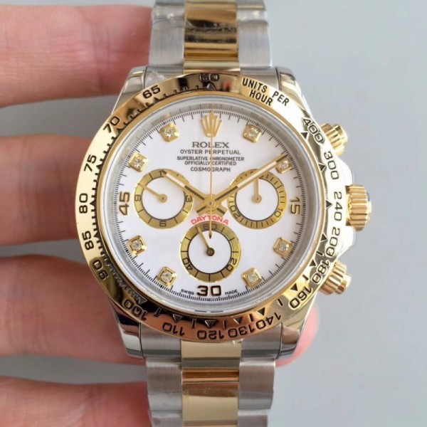 Replica Rolex Daytona Cosmograph 116503 3A 18K Yellow Gold Wrapped & Stainless Steel 904L White Dial Swiss 7750 Run 6@SEC