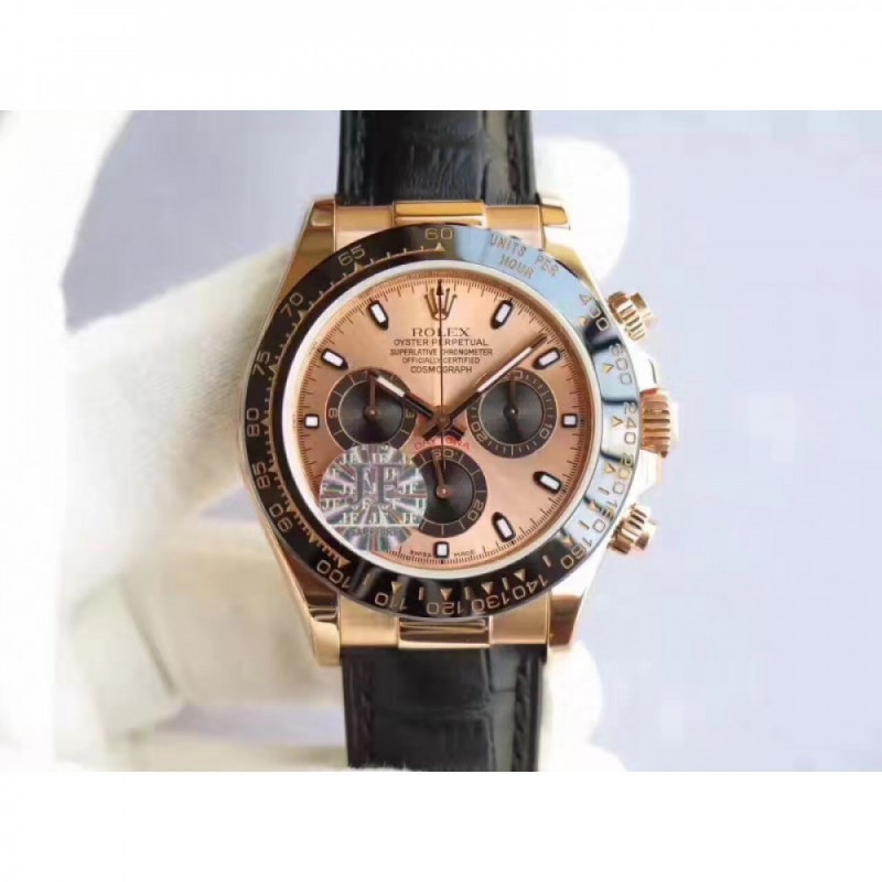 Replica Rolex Daytona Cosmograph 116515LN JF Rose Gold Rose Gold Dial Swiss 7750 Run 6@SEC