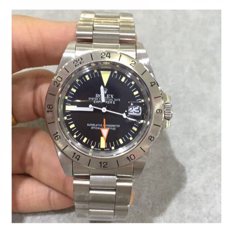 Replica Rolex Explorer II 1655 Steve McQueen LF Stainless Steel Black Dial Swiss 2836-2