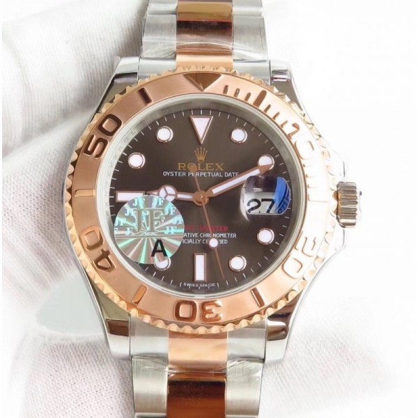 Replica Rolex Yacht-Master 40 116621 JF Stainless Steel & Rose Gold Chocolate Dial Swiss 3135