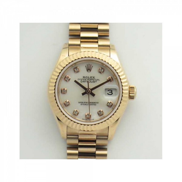Replica Rolex Lady Datejust 28 279165 28MM BP Rose Gold Mother Of Pearl Dial Swiss 2671