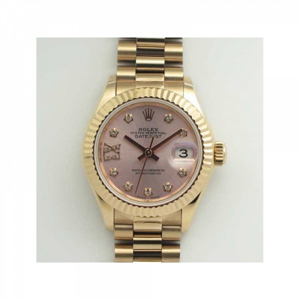 Replica Rolex Lady Datejust 28 279165 28MM BP Rose Gold Pink Mother Of Pearl Dial Swiss 2671