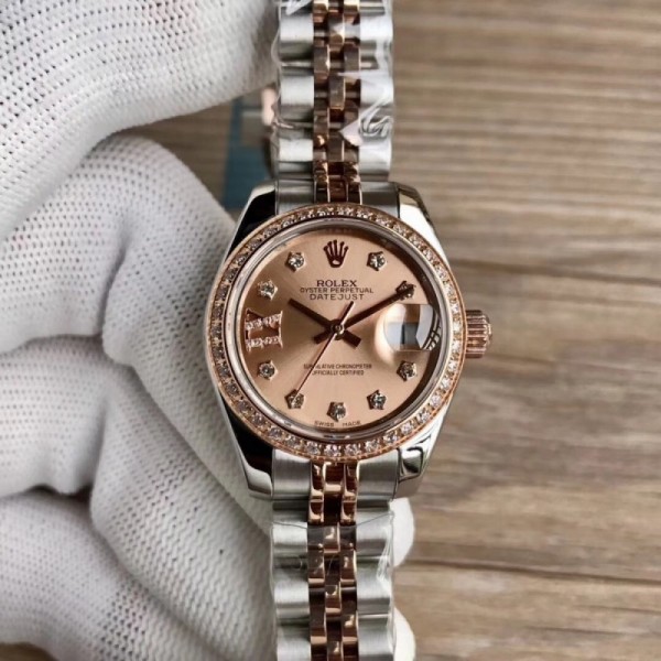 Replica Rolex Lady Datejust 28 279381RBR 31MM WF Stainless Steel & Rose Gold Rose Gold Dial Swiss 2671