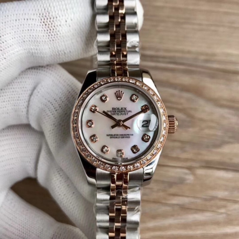 Replica Rolex Lady Datejust 28 279381RBR 28MM WF Stainless Steel & Rose Gold Mother Of Pearl Dial Swiss 2671