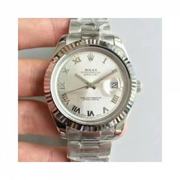 Replica Rolex Datejust II 116334 41MM NF Stainless Steel Rhodium Dial Swiss 2836-2