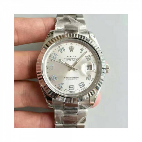 Replica Rolex Datejust II 116334 41MM NF Stainless Steel Rhodium Dial Swiss 2836-2