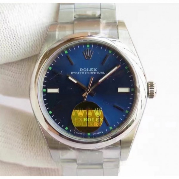 Replica Rolex Oyster Perpetual 39 114300 2018 UB Stainless Steel Blue Dial Swiss 2836-2