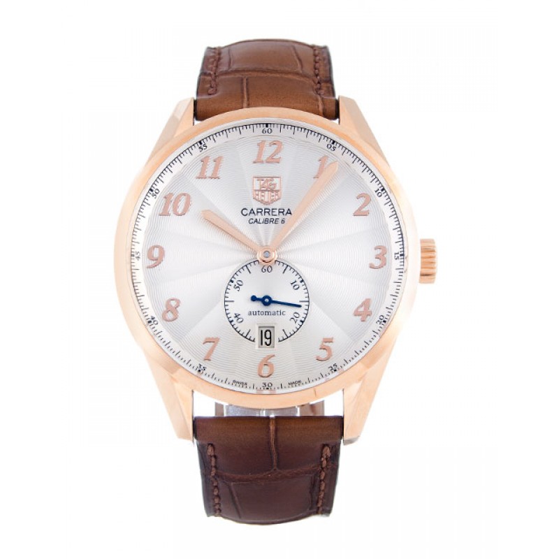 Silver Dials Tag Heuer Carrera WAS2140.FC8176 Replica Watches With 39 MM Rose Gold Cases