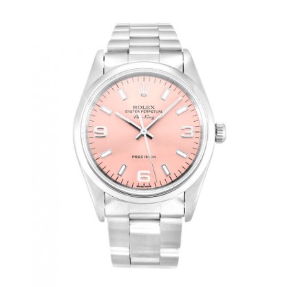Pink Dials Rolex Air-King 14000 Fake Watches With 34 MM Steel Cases For Sale