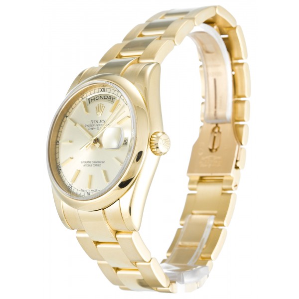 Champagne Dials Rolex Day-Date 118208 Replica Watches With 36 MM Gold Cases Online