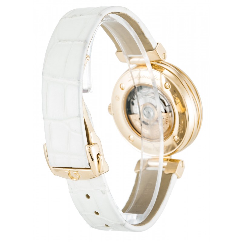 White Mother-Of-Pearl Dials Omega De Ville Ladymatic 425.63.34.20.55.001 Replica Watches With 34 MM Red Gold Cases