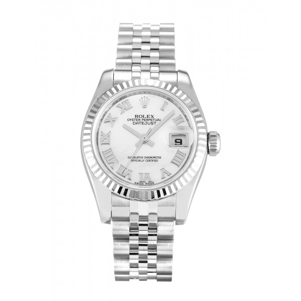 White Mother-Of-Pearl Dials Rolex Datejust Lady 179174 Fake Watches With 26 MM Steel Cases For Women