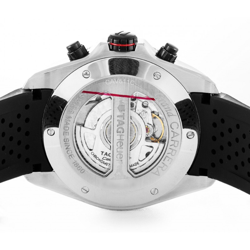 43 MM Black Dials Tag Heuer Grand Carrera CAV511C.FT6016 Replica Watches With Steel & Titanium Cases