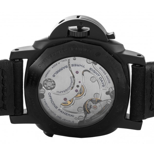 44 MM Black Dials Panerai Manifattura Luminor PAM00317 Replica Watches With Black Ceramic Cases