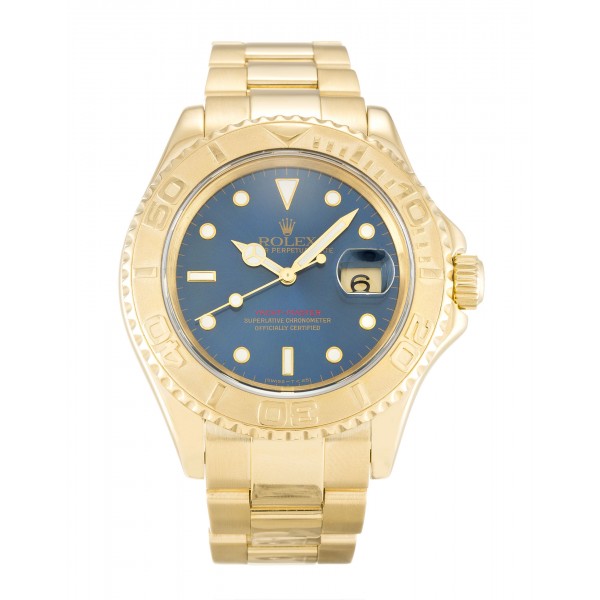 40 MM Blue Dials Rolex Yacht-Master 16628 Replica Watches With Gold Cases For Men