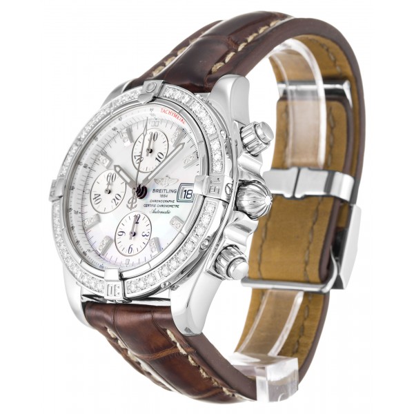 White Mother-Of-Pearl Dials Fake Breitling Chronomat Evolution A13356 With 43.7 MM Steel Cases