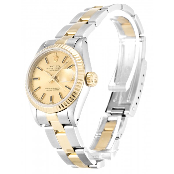 Champagne Dials Rolex Datejust Lady 69173 Fake Watches With 26 MM Steel & Gold Cases For Women