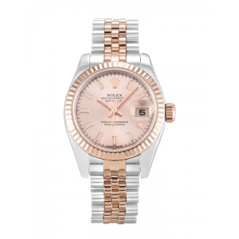 Rose Dials Rolex Datejust Lady 179171 Fake Watches With 26 MM Steel & Rose Gold Cases For Women