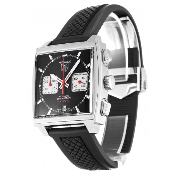 39 MM Black Dials Tag Heuer Monaco CAW2114.FT6021 Replica Watches With Steel Cases For Men