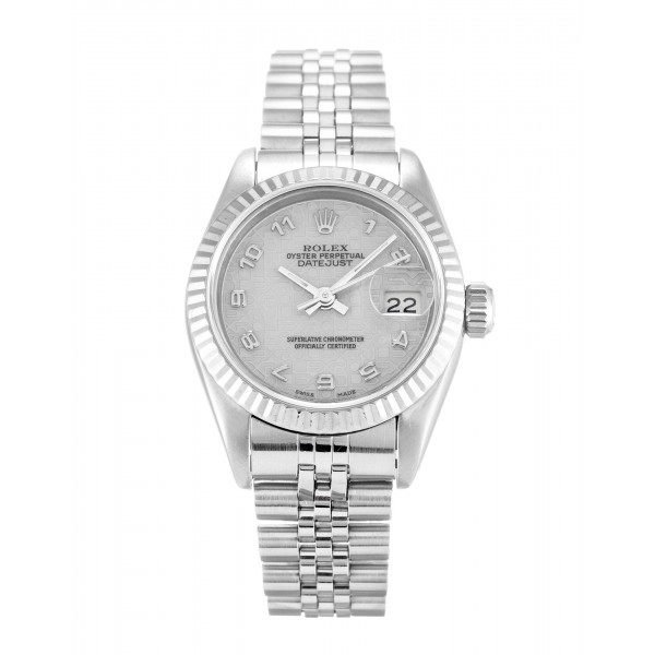 Silver Dials Rolex Datejust 69174 Fake Watches With 26 MM Steel Cases For Women