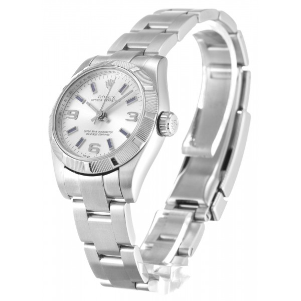 Silver Dials Rolex Oyster Perpetual 176210 Replica Watches With 26 MM Steel Cases For Women