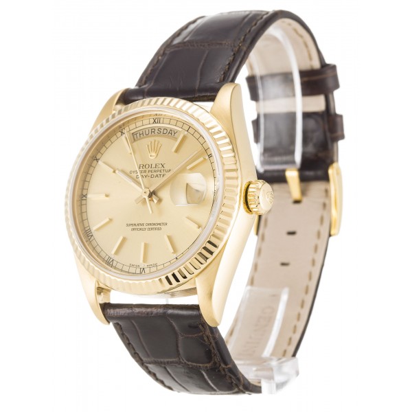 Champagne Dials Rolex Day-Date 18038 Replica Watches With 36 MM Gold Cases