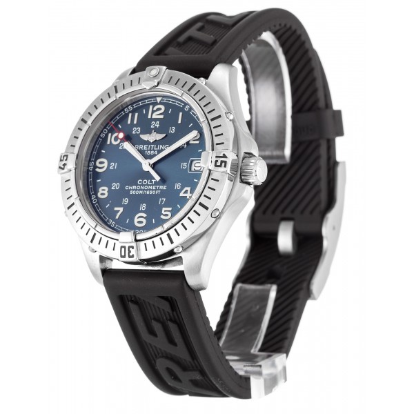 38 MM Blue Dials Breitling Colt Quartz A74350 Replica Watches With Steel Cases For Men