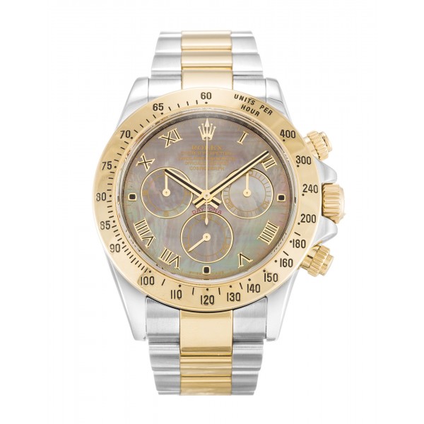 40 MM Black Mother-Of-Pearl Dials Rolex Daytona 116523 Replica Watches With Steel & Gold Cases