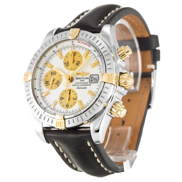 White Mother-Of-Pearl Dials Breitling Chronomat Evolution B13356 Fake Watches With 43.7 MM Steel & Gold Cases