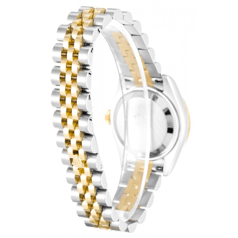Champagne Rolex Replica Datejust 179313 Replica Watches With 26 MM Steel & Gold Cases For Women