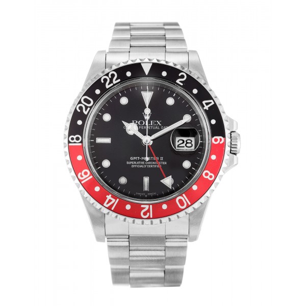 Black Dials Rolex GMT Master II 16710 Replica Watches With 40 MM Steel Cases For Men