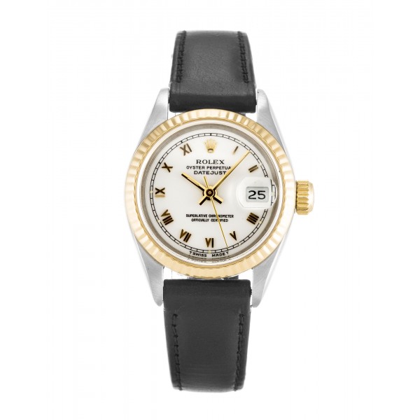 White Dials Rolex Datejust Lady 69173 Replica Watches With 26 MM Steel & Gold Cases For Women