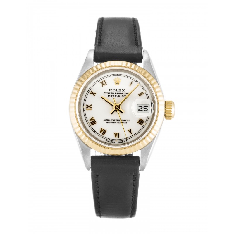 White Dials Rolex Datejust Lady 69173 Replica Watches With 26 MM Steel & Gold Cases For Women