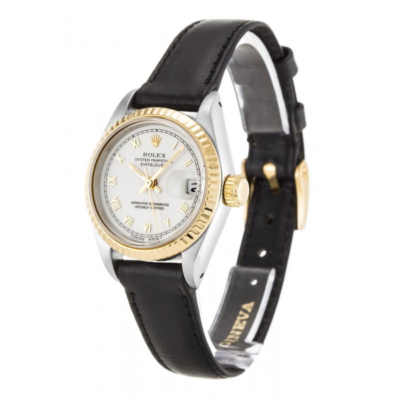 White Dials Rolex Datejust Lady 69173 Replica Watches With 26 MM Steel & Gold Cases For Women