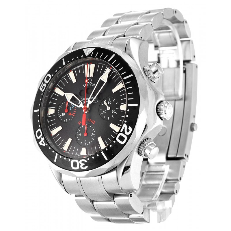 Black Dials Omega Seamaster Americas Cup 2869.50.91 Replica Watches With 44 MM Steel Cases For Men
