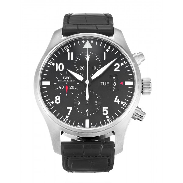 43 MM Black Dials IWC Pilots Chrono IW377701 Replica Watches With Steel Cases For Men