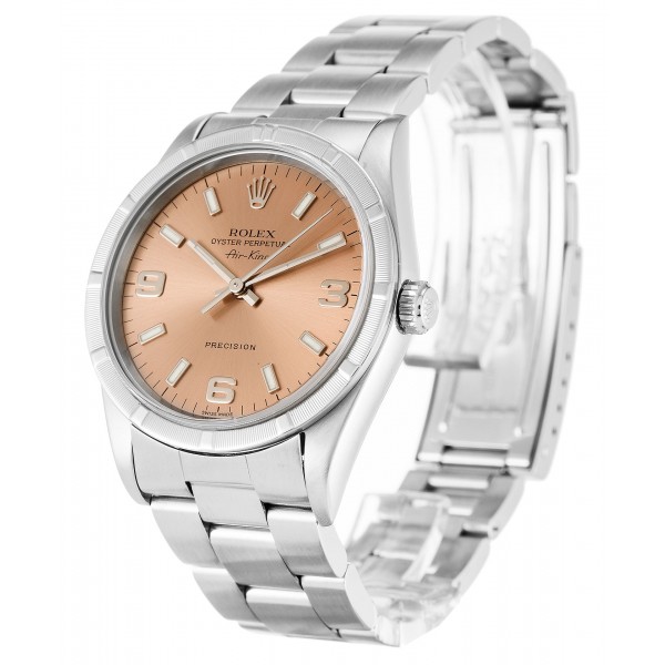 Salmon Dials Rolex Air-King 14010M Replica Watches With 34 MM Steel Cases Online