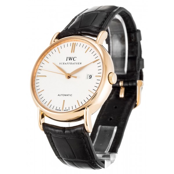 White Dials IWC Portofino Automatic IW356302 Replica Watches WIth 39 MM Rose Gold Cases For Men