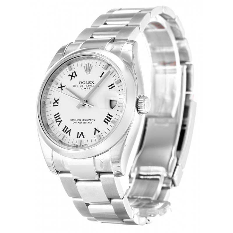 White Dials Rolex Oyster Perpetual Date 115200 Replica Watches With 34 MM Steel Cases For Sale
