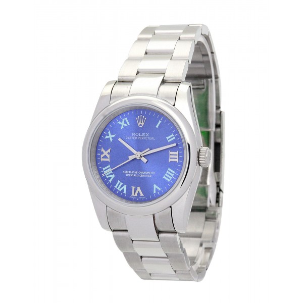 Blue Dials Rolex Oyster Perpetual 177200 Replica Watches With 31 MM Steel Cases For Women