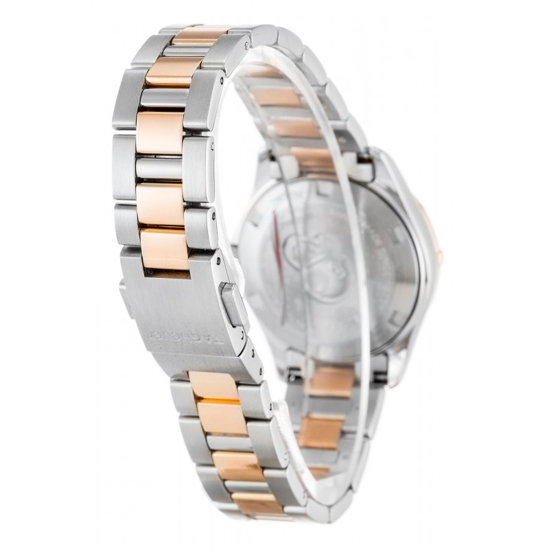 White Mother-Of-Pearl Dials Tag Heuer Aquaracer WAP1452.BD0837 Replica Watches With 27 MM Rose Gold & Steel Cases