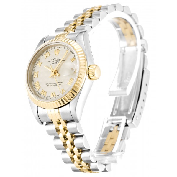 Ivory Dials Rolex Datejust Lady 69173 Replica Watches With 26 MM Steel & Gold Cases For Women