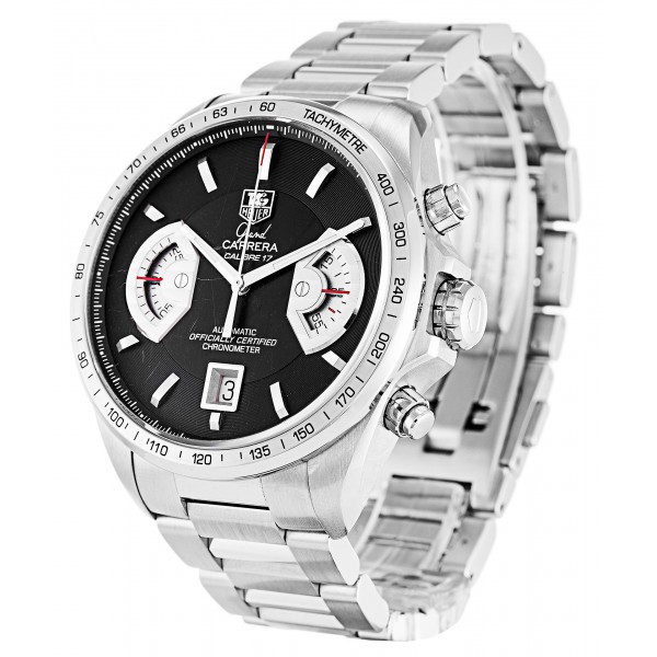Black Dials Tag Heuer Grand Carrera CAV511A.BA0902 Fake Watches With 43 MM Steel Cases For Men