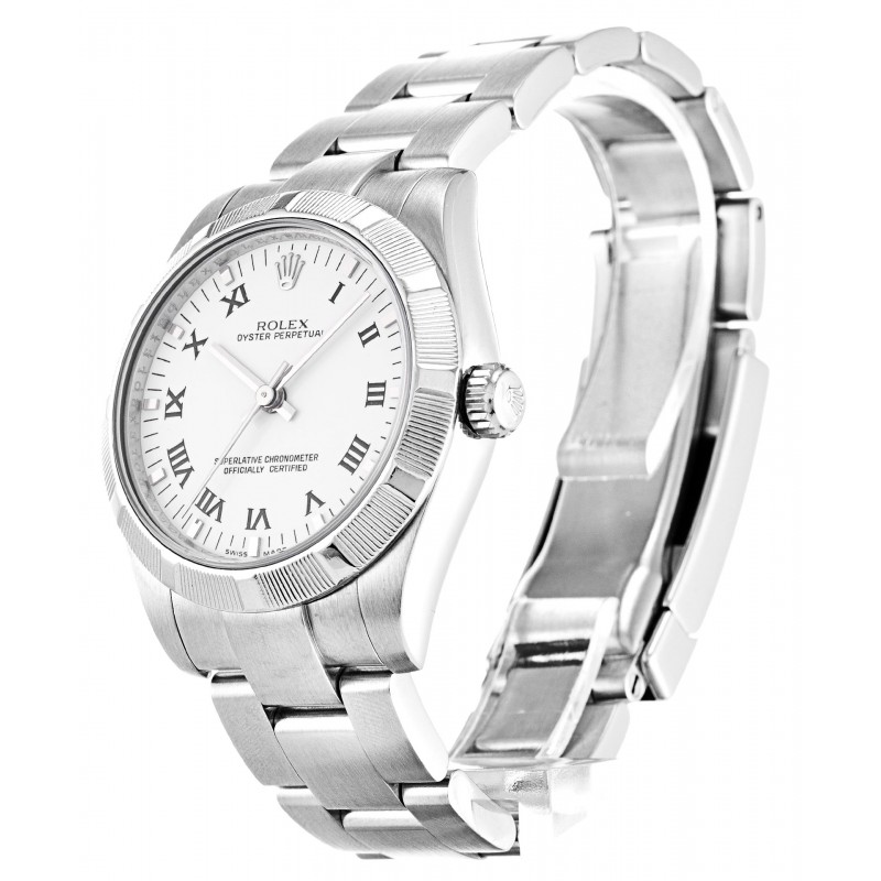 White Dials Rolex Oyster Perpetual 177210 Replica Watches With 31 MM Steel Cases For Women