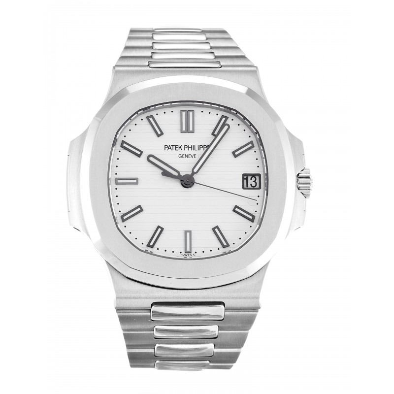 White Dials Patek Philippe Nautilus 5711/1A Fake Watches With 40 MM Steel Cases For Men