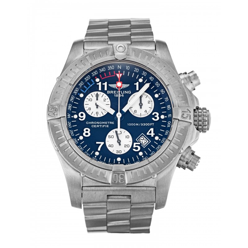 44 MM Blue Dials Breitling Chrono Avenger M1 E73360 Replica Watches With Titanium Cases For Men