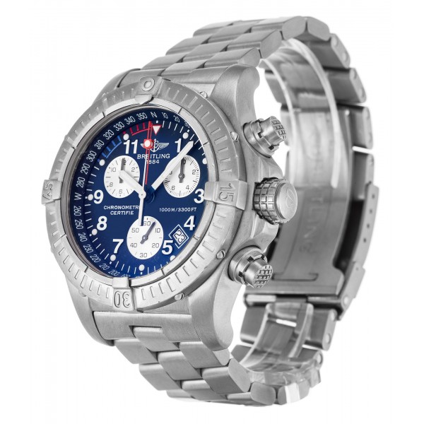 44 MM Blue Dials Breitling Chrono Avenger M1 E73360 Replica Watches With Titanium Cases For Men
