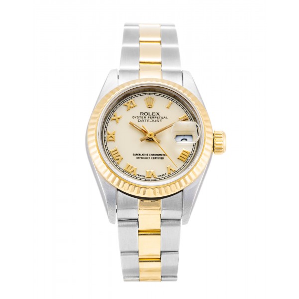 26 MM Ivory Dials Rolex Datejust Lady 69173 Replica Watches With Steel & Gold Cases For Women